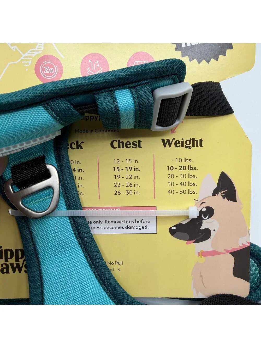 ZippyPaws No Pull Dog Harness Small Teal Black 10 to 20 lbs ZPC-C0012 Zippy Paws